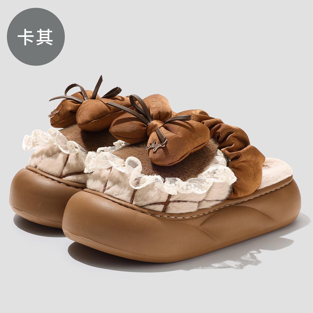 Winter cotton slippers home thick bottom warm winter wear non-slip home plush slippers