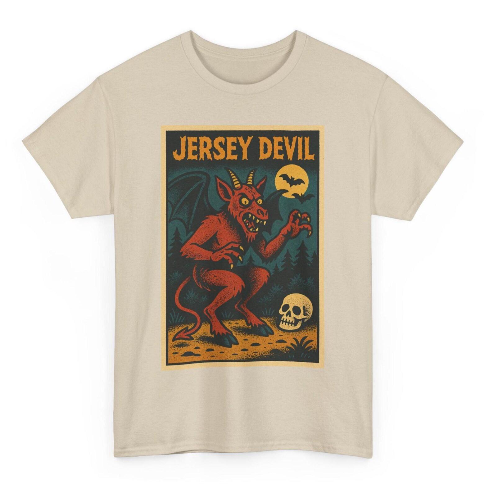 Jersey Devil T-Shirt: Retro Comic Cryptid Tee, Halloween Horror 4XL
