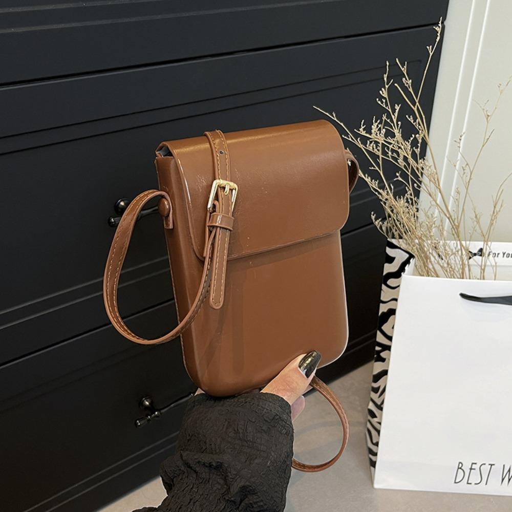 Simple Solid Women Handbags Phone Wallet Phone Shoulder Purses  Mobile Phone Case