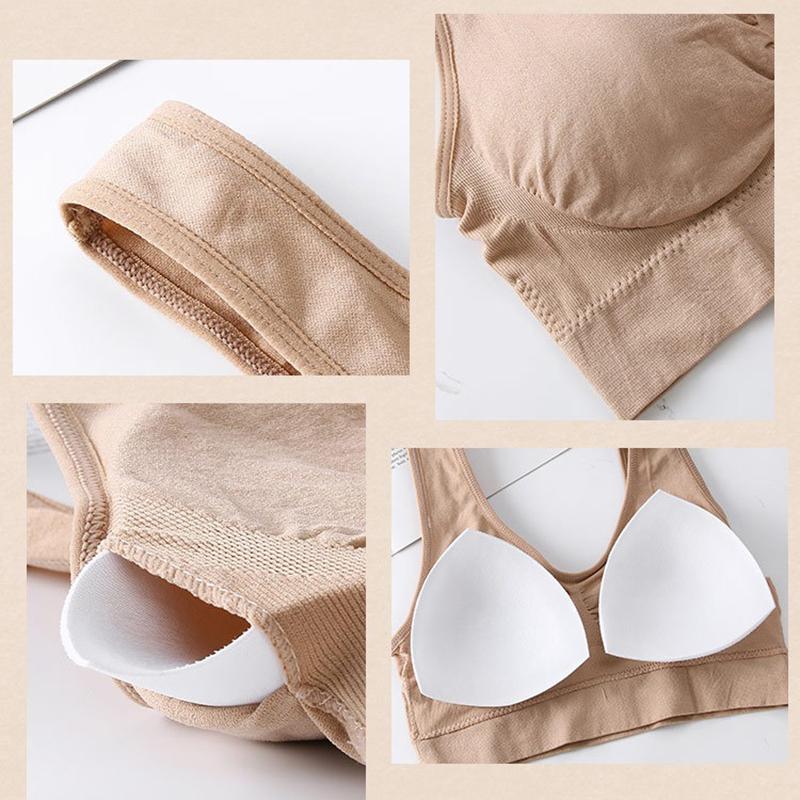 Sports Bra for Women Gathered Without Steel Ring Plus Sport Bra Traceless Elasticity Breathable Shockproof Underwear Bra for Yoga Running Vest Fitness