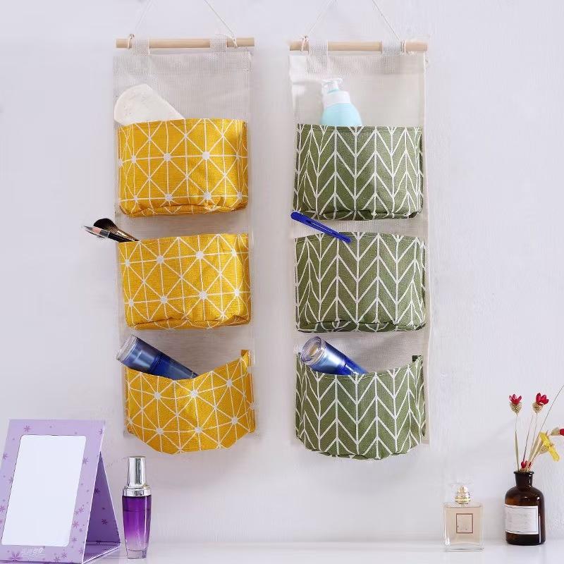 1pc/2pcs Wall-Mounted Storage Bag Bedside Dormitory Organizer Hanging Storage Bag