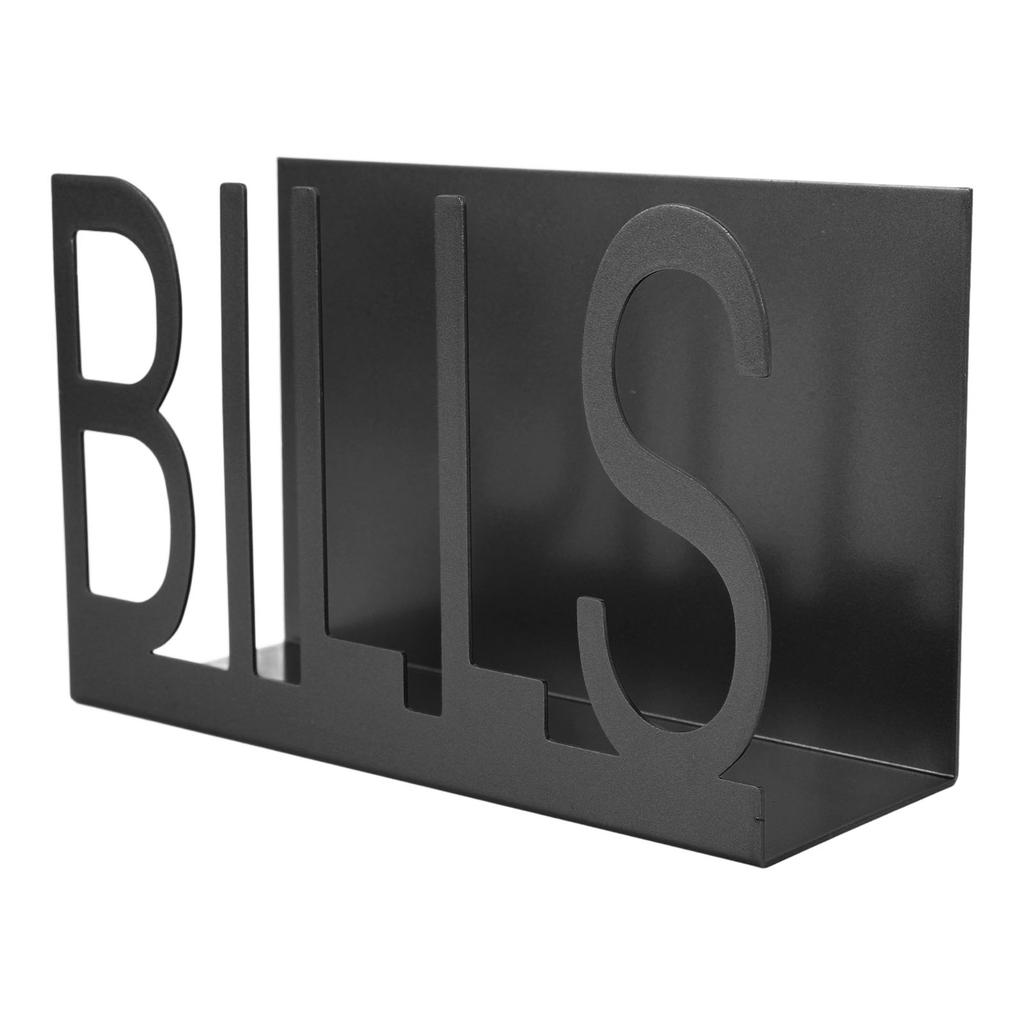 Desktop Metal Mail Holder Cutout Design Desk Letter Envelope Document Organizer with Anti Slip