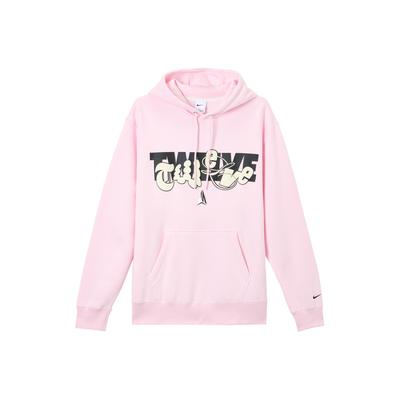 Nike Club Fleece Lässig Bequem Winddicht Warm Hoodie Herren Hoodies Schaum-Rosa Schwarz FZ1039-663