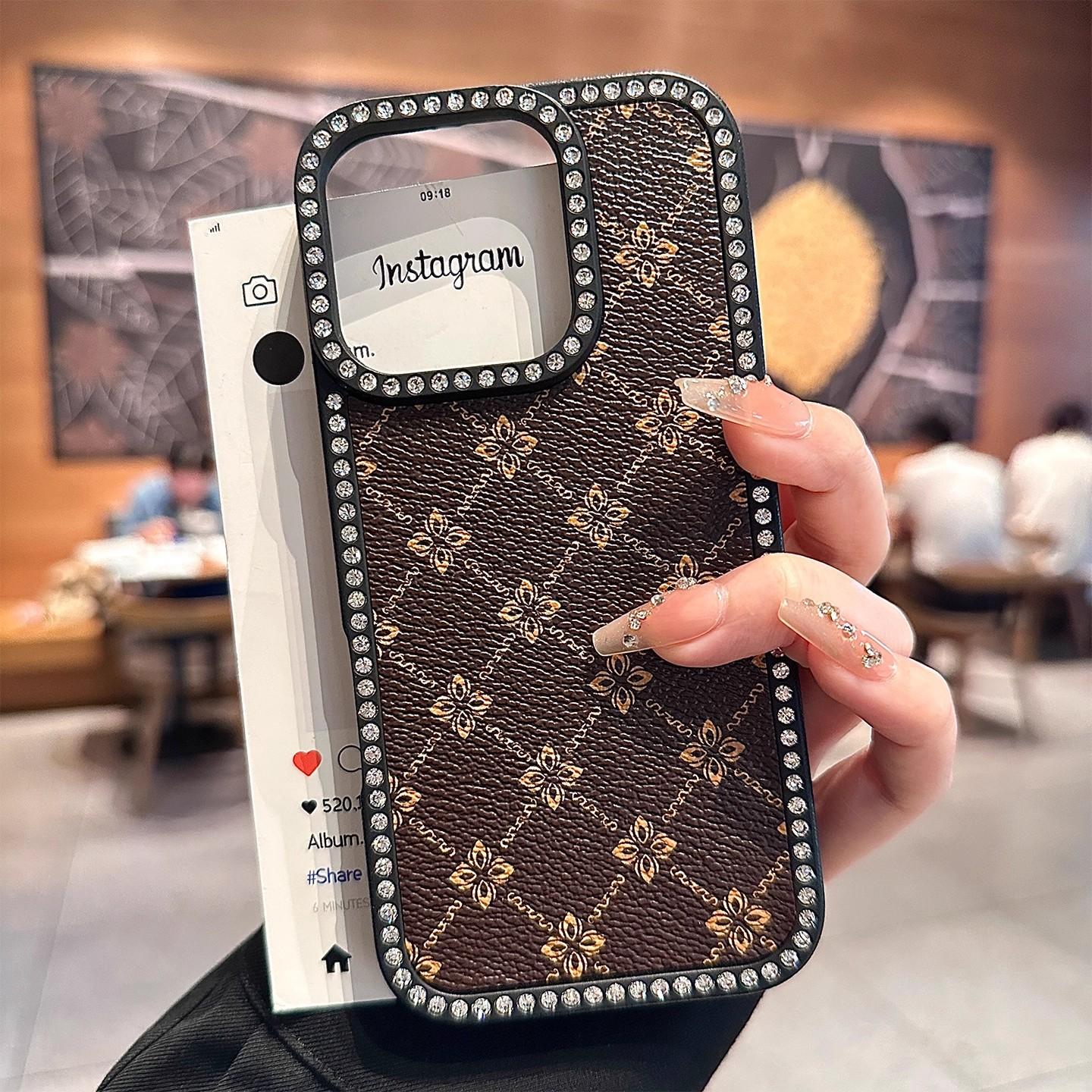 

Rhinestones Suitable for Apple 16promax Mobile Phone Case New IPhone 15 Protective Case 14 Old Pattern 13 High End Sense iPhone 16