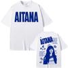 2026 Singer Aitana Cuarto Azul Tour Camisetas Gráficas Unisex Moda Femenina Estética Camiseta de Manga Corta Algodón Camiseta Casual