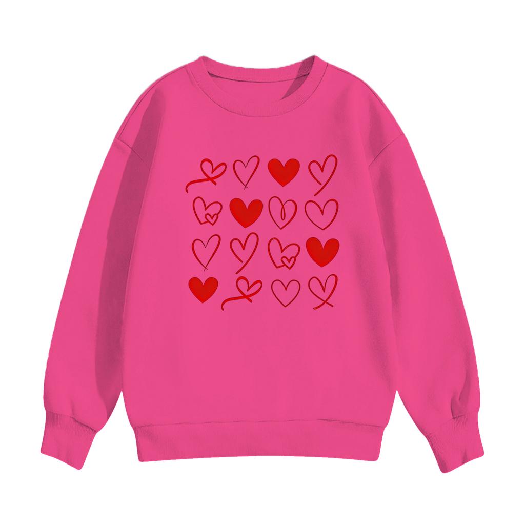 Kinder Freizeit Rundhals Bedruckter Pullover Langarm Kapuzen-Sweatshirt Oberteil