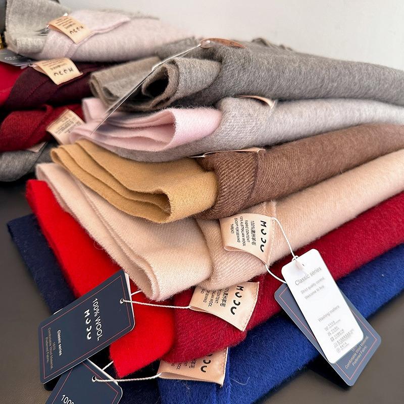 Tassel Color Matching Wool Scarf Double-sided Shawl Dual-purpose Couple Outer Warm Scarf Winter