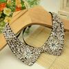 Fashion Wild Retro Beaded Sequins Rhinestones Pearl Lace Collar False Necklace DIY Clothes Shirt Sweater Decoration
