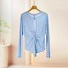 Women's Loose Tencel Long-Sleeve Tee: Soft, Skin-Friendly, and Comfortable for Spring, Summer, Autumn