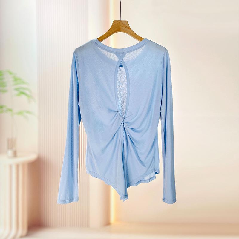 Women's Loose Tencel Long-Sleeve Tee: Soft, Skin-Friendly, and Comfortable for Spring, Summer, Autumn