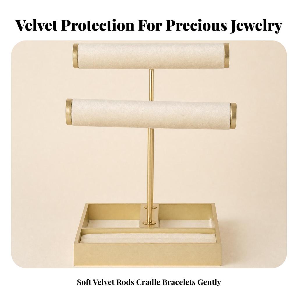 Wooden Base Bracelet Display Stand Elegant for Shop Counters, Photography Props