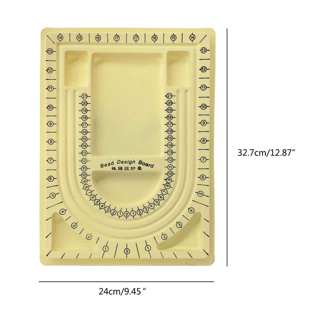 U Shaped Necklace Beading Jewelry Organizer Jewelry Making Tray Tool Yellow