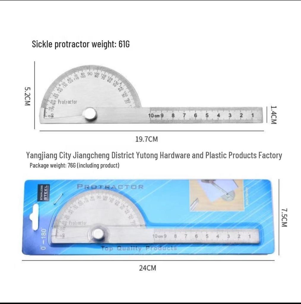 150mm Stainless Steel 180° Hollow Angle Ruler