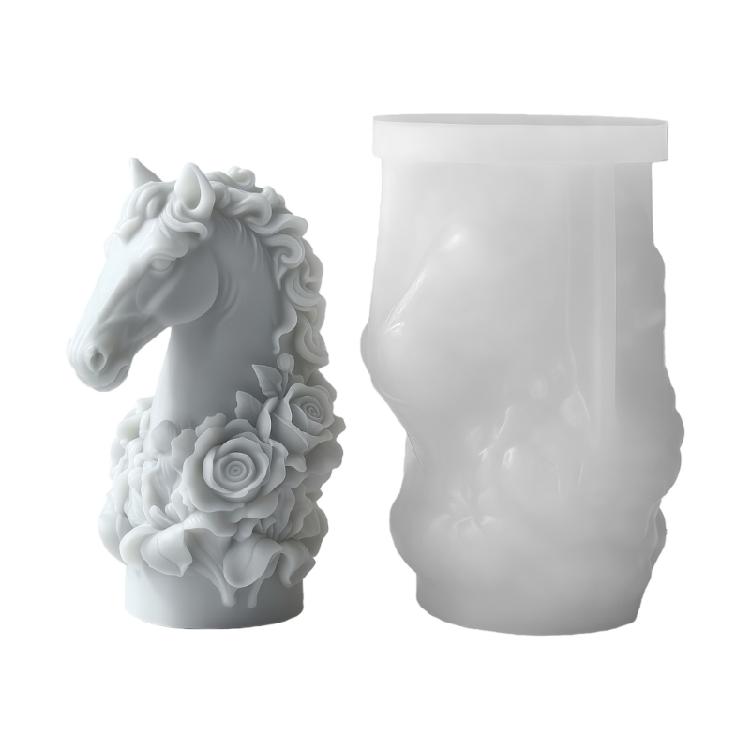 Horse Theme Silicone Candle Making Mold With Intricate Detailing For Unique Handcrafted Home Decoration