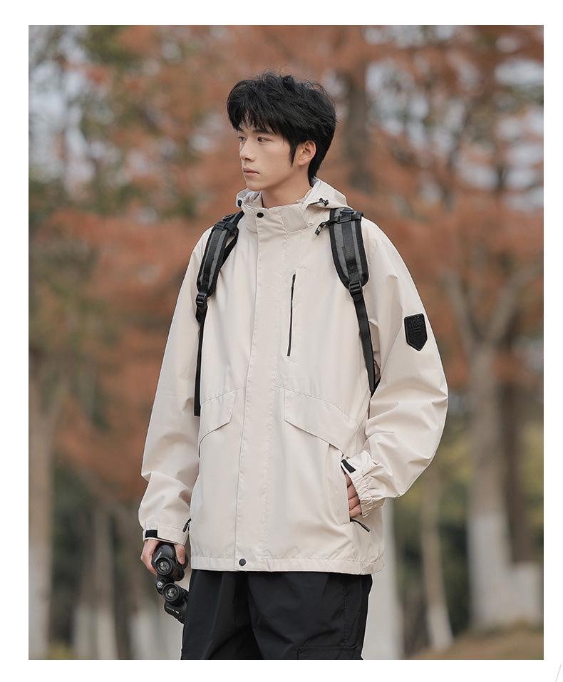 Unisex 2025 Spring Trendy Outdoor Jacket - Three-Proof, Casual Design for Men and Women