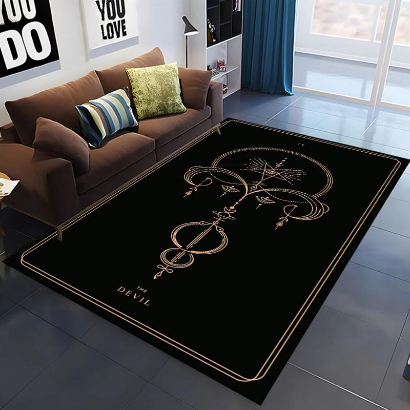 15 Size Tarot Printed Carpet for Living Room Home Decor Large Area Rug Bedroom Floor Rug Non-slip Easy Washable Mat  Floor Mats