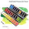 New 18/38/58Colors Fold Solid Watercolor Pigment Paint Set With Water Brush & Gifts Box