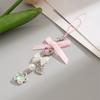 Lovely Strawberry Bowknot Phone Strap Charm Pendant with Star Accents Sturdy Handbag Adornment Craft Supplies for Girls