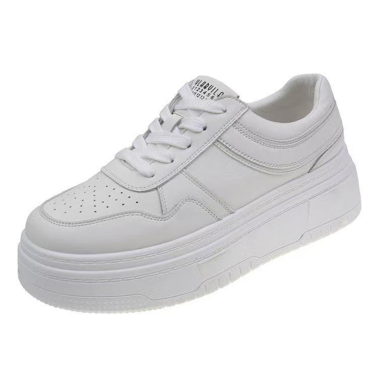 Leather Platform Dad Shoes Spring New Muffin Heightening Sports Shoes Look Thin and Casual