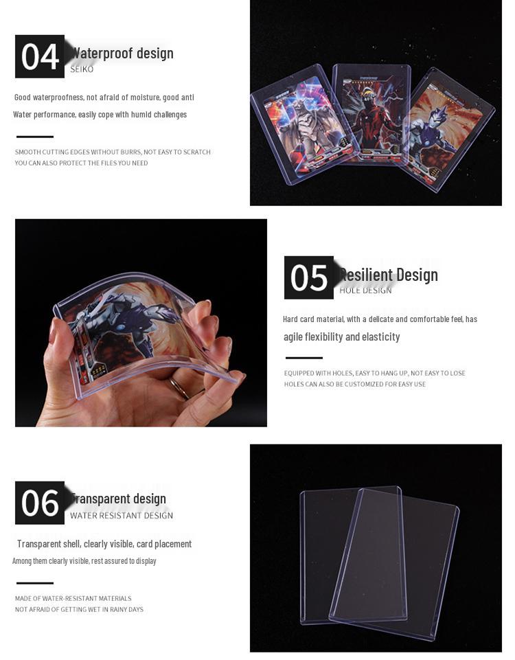 Genomskinligt halvstyvt korthållare för Yu-Gi-Oh, Pokemon, Magic, Sportkort - 35PT