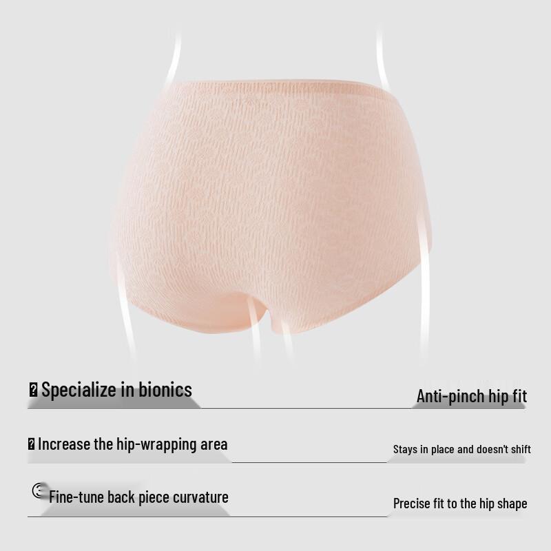 YOUKESHU Women's 10A Antibacterial Cotton Seamless High-Waist Briefs