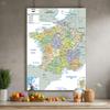 Verwaltungskarte-Englisch-Frankreichkarte,Kunstdruckposter für Zuhause,Klassenzimmer,Innen/Außen,Lehrposter,Reisewerkzeug,Ungerahmt