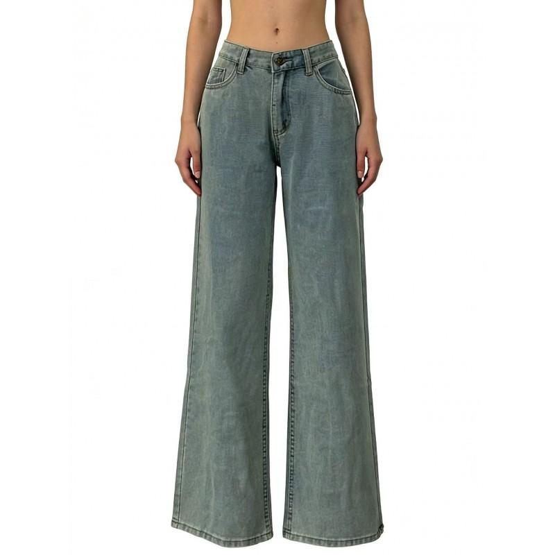 Womens Straight Leg Jeans High Waist Loose Vintage Denim Pants Casual Wear