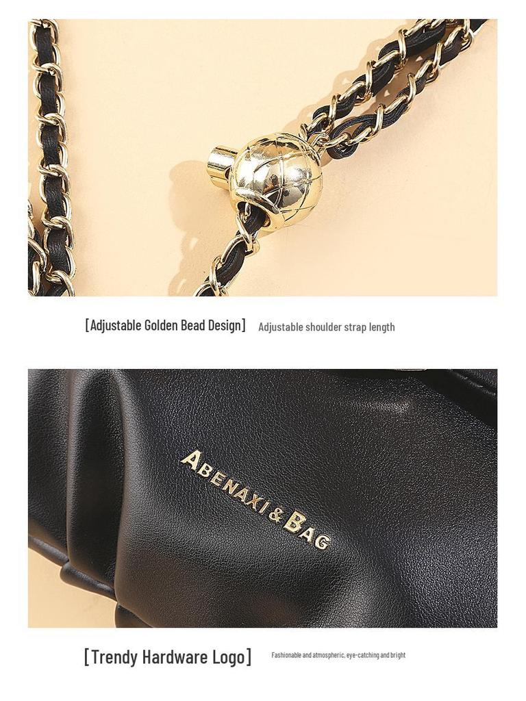 2024 Frühling/Sommer Damen Weiches Leder Wolke Umhängetasche – Trendiges Kettendesign