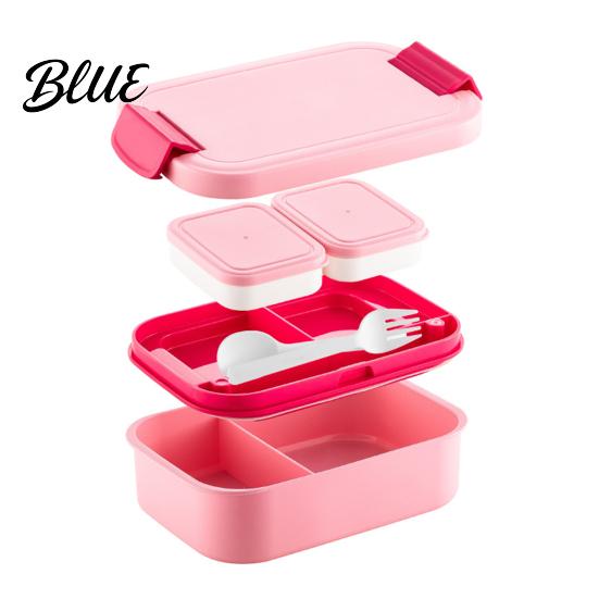 Microwave Safe Meal Prep Containers Double Layer Lunch Box with Sauce Container And Tableware  Leak Proof Stackable Food Multipurpose Kitchen Storage