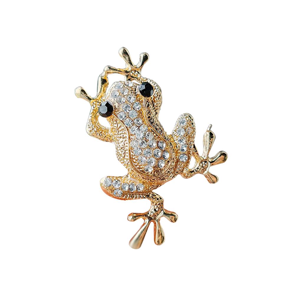 Sparkling Crystal Frogs Animal Brooch Elegant Rhinestones Decoration Jewelry Gift For Women Dress Coat Accessories