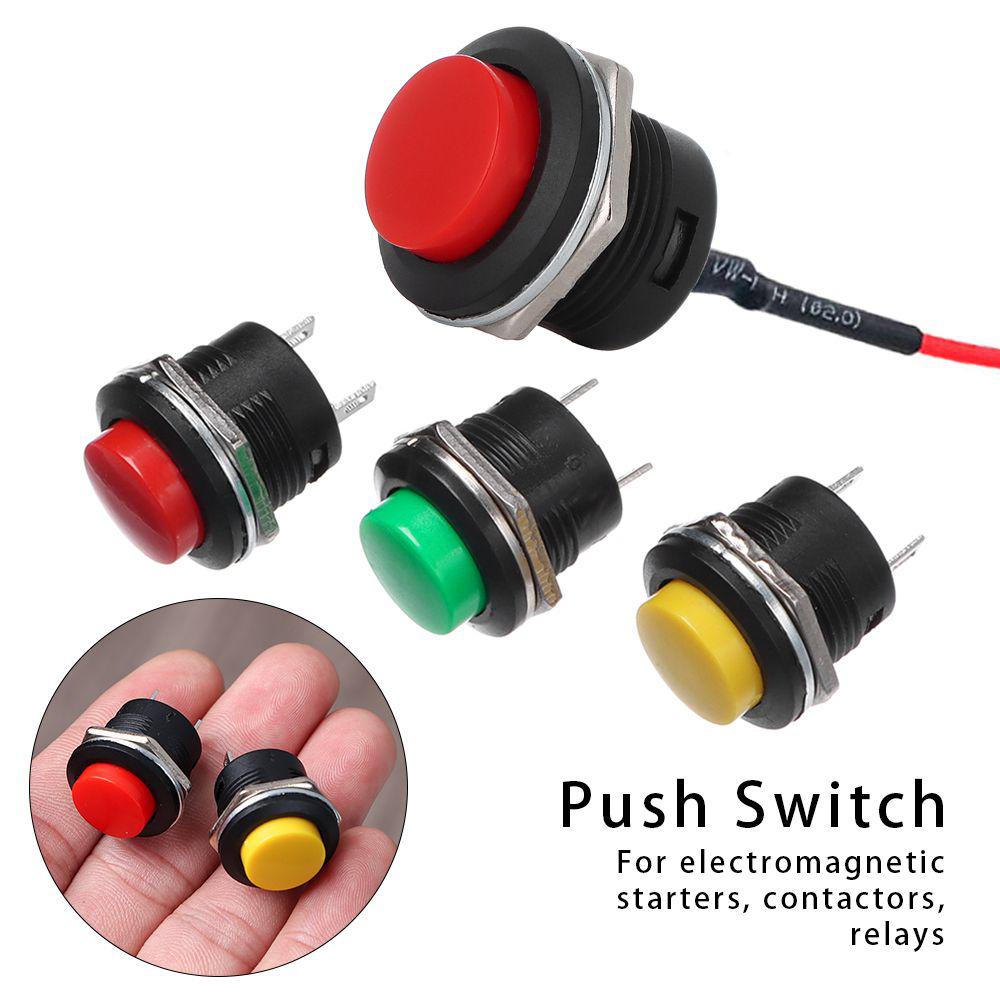 

10 Durable R13-507 250V/3A for Circuits Control 5 Colour Push Button Momentary Switch