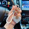 Alloy Zinc Exquisite Heart Shaped Car Keychain With Clay Diamonds Gifts Perfect