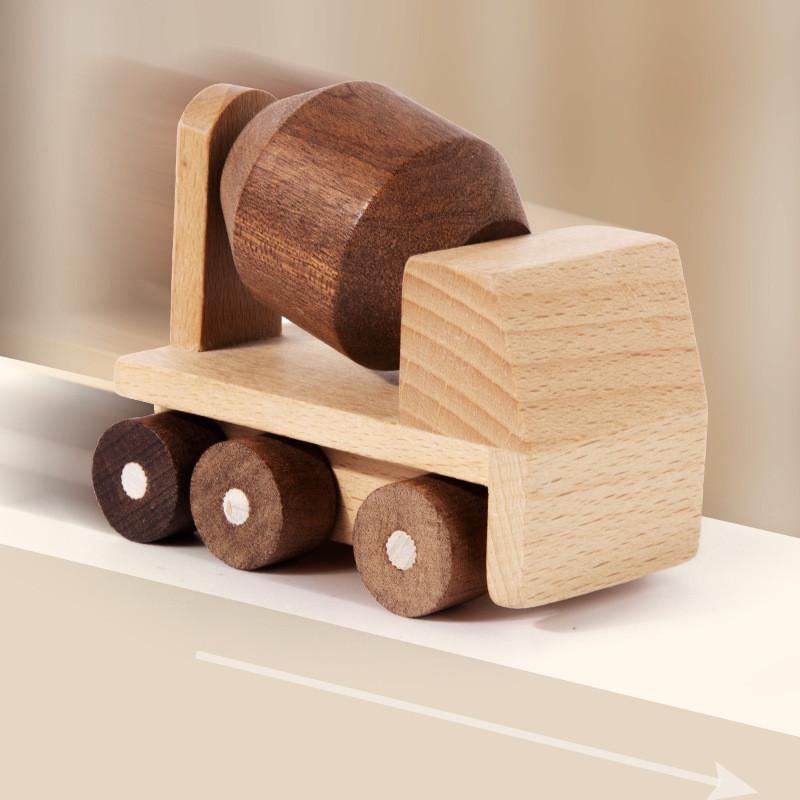 Truck Wooden Fire Excavator Bulldozer Ambulance Model Ornament Children Toy