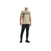 Under Armour Logo Print Fitness Training Athletic Fitted Quick-Dry Crew Neck Short Sleeve T-Shirt Men Tops Khaki 1370519-037