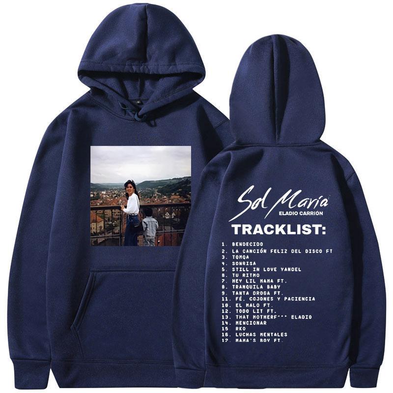 Eladio Carrion Sol Maria Music Album Hoodie Men Clothes Fashion Hip Hop Oversized Sweatshirts Loose Casual Long Sleeve Pullovers