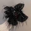 Hair Claw Furry Tassel Design Large Shark Clip Back Head Shimmer Texture Hair Clip Stable Hold Hair
