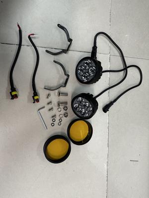 Motorcycle LED Driving Fog Lights, 90W 9000LM Pod Lights Auxiliary Spotlights with Amber Covers
