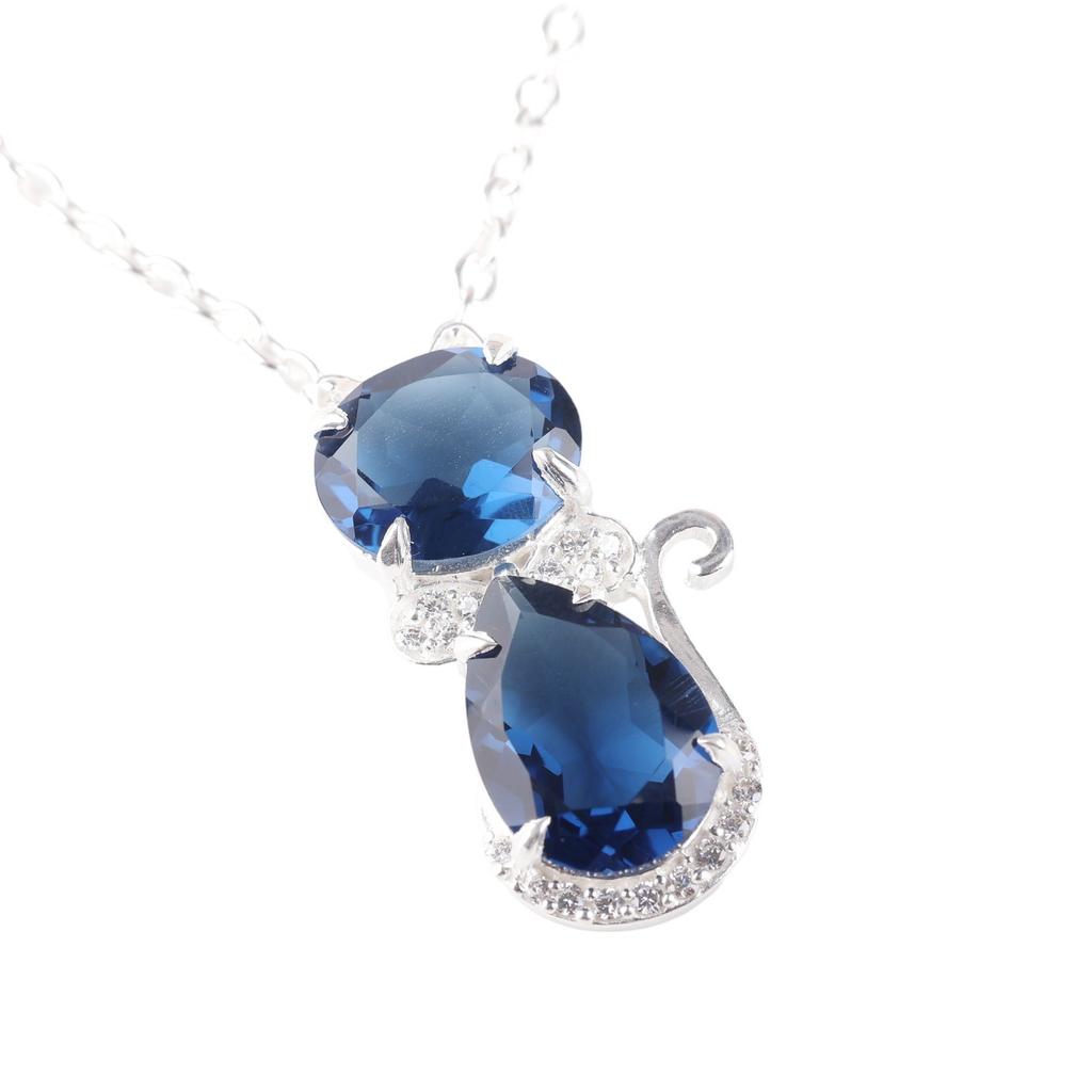 Seltener London Blue Topaz Edelstein 925 Sterlingsilber Schmuck Zirkon Anhänger 1,16" CZP-1-17