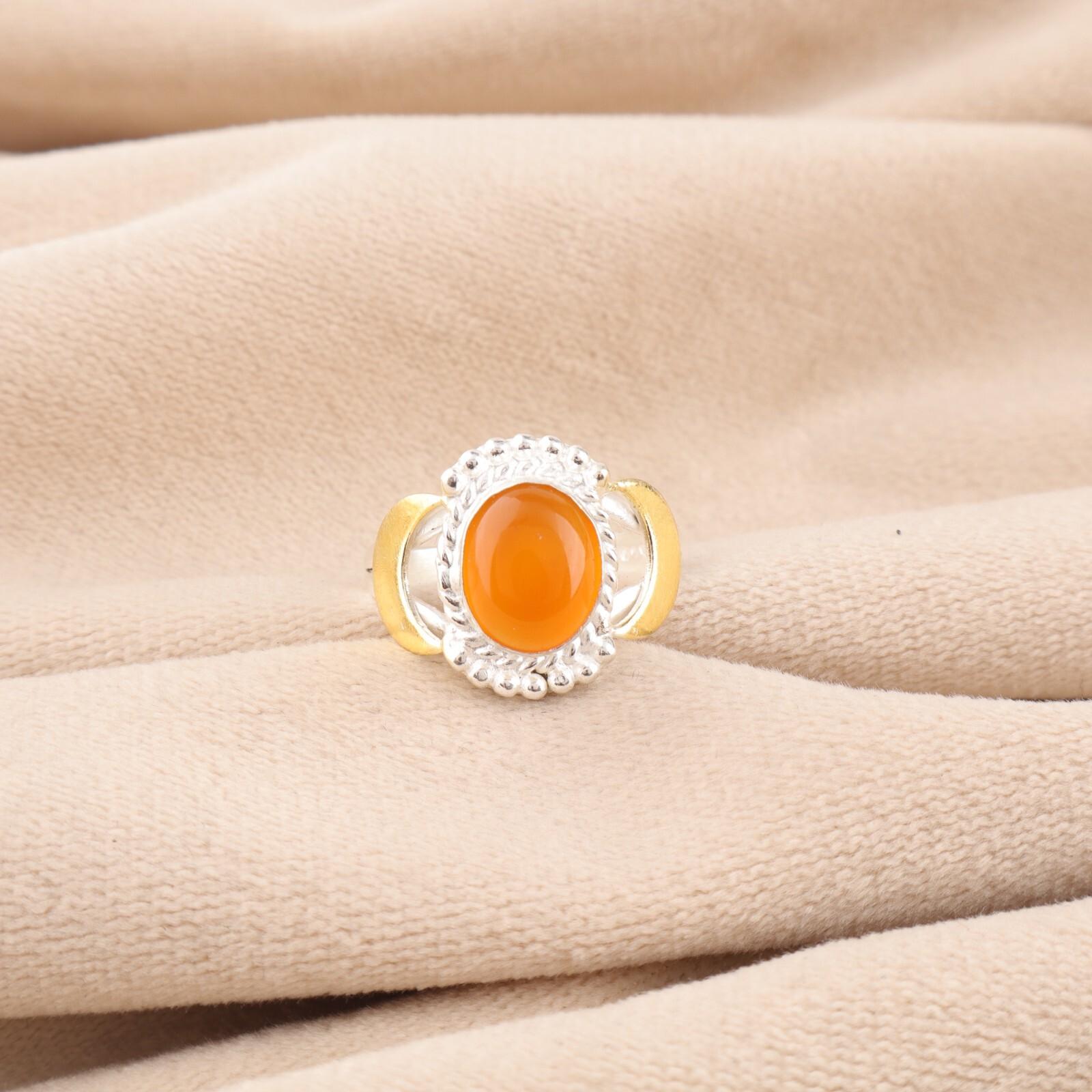 

Натуральный сердолик, серебро 925 пробы с клеймом, кольцо ручной работы, модное украшение RR-61-26 13