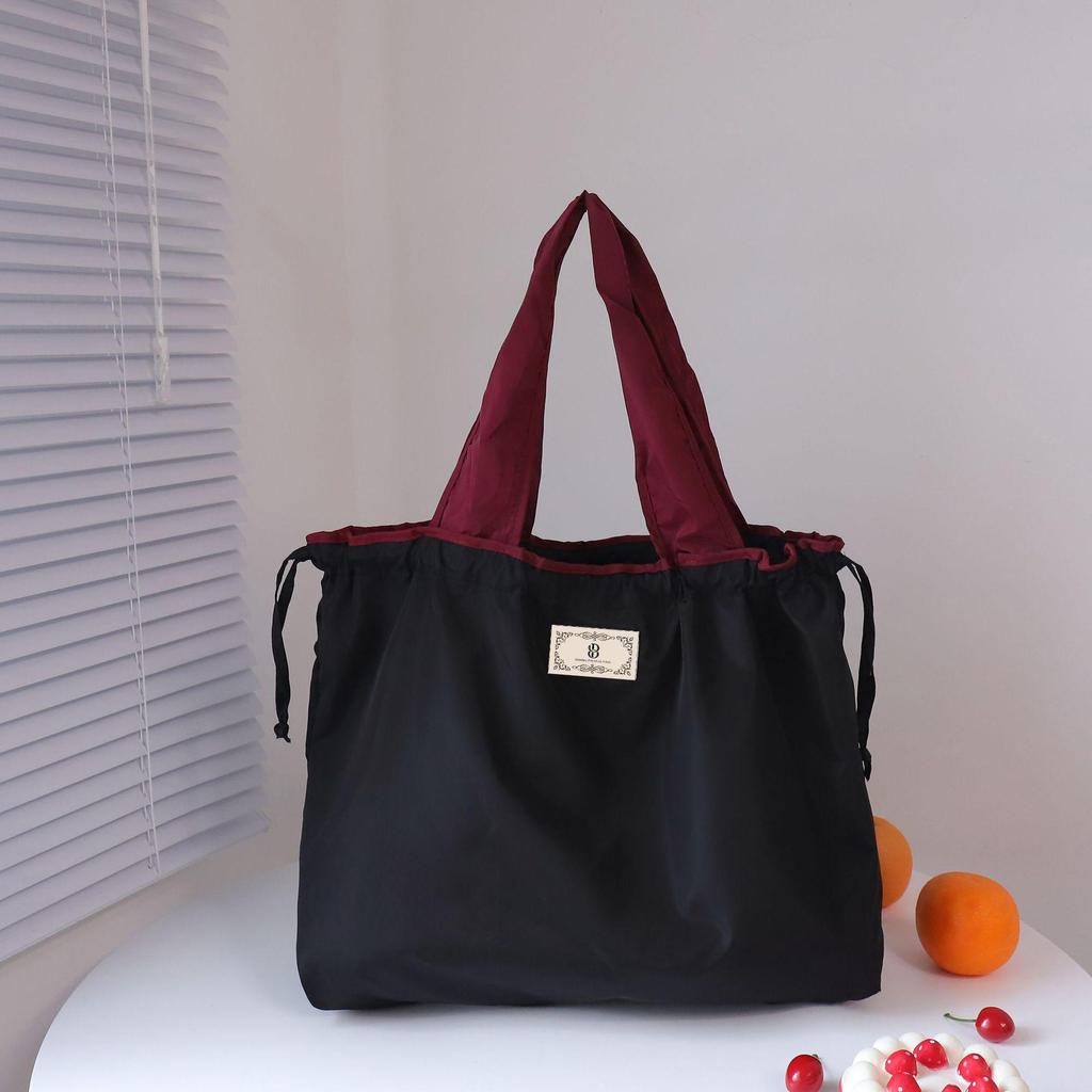 Eco-Friendly Foldable Single Shoulder Tote Bag - Portable, Large Capacity Grocery Bag