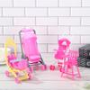 Miniature Baby Stroller For Dolls Accessories Dollhouse Furniture Plastic Mini Dining Chair Infant Carts Girls Pretend Toys