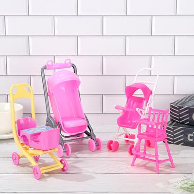 Miniatur-Kinderwagen für Puppen Zubehör Puppenhausmöbel Kunststoff Mini-Esszimmerstuhl Kleinkind-Kinderwagen Mädchen Rollenspielspielzeug