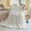 Luxury Coral Fleece Blankets for Beds Faux Fur Throw Blanket Warm Soft Thin Sofa Cover Bedroom Bubble Shaped Plaid Cover Blanket