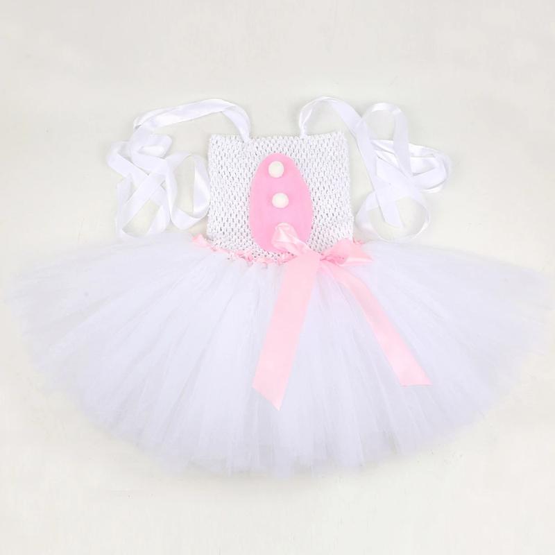 Vestito Tutù con Coniglietto Pasquale Floreale per Neonate Costume da Coniglio di Halloween per Bambini Piccoli Vestiti Cosplay Animali Outfit in Tulle per Bambina