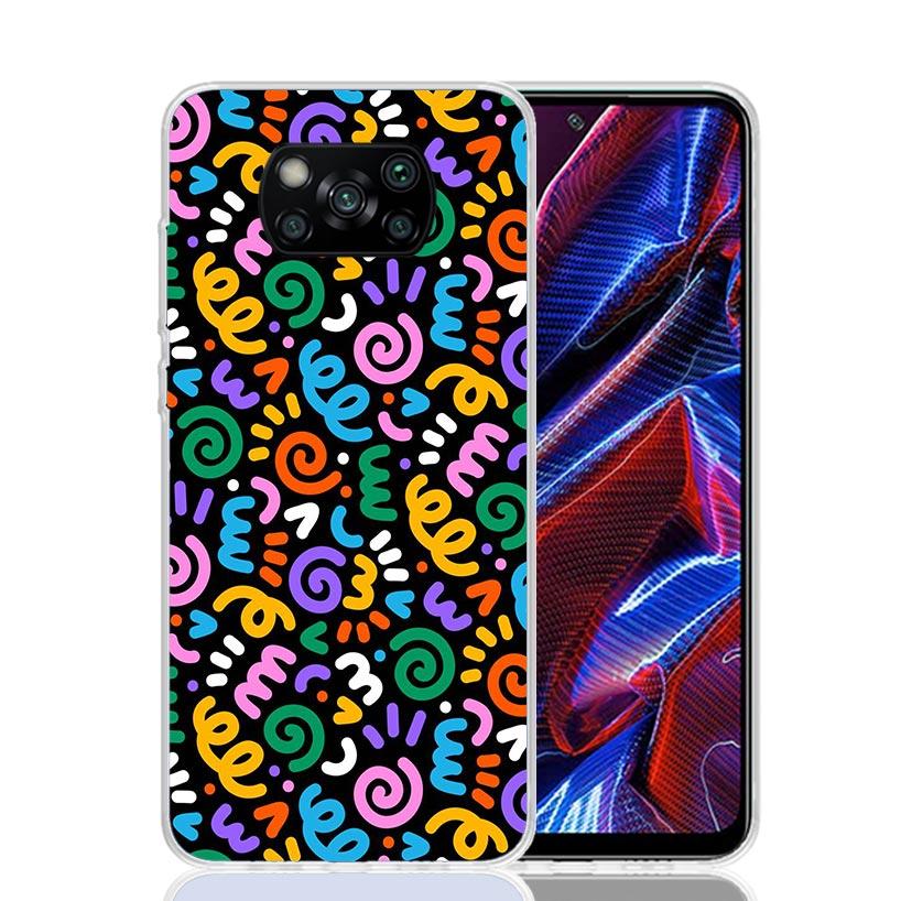 

Simple Pattern Graffiti Phone Case For Xiaomi Poco F7 Ultra X7 X6 Pro X5 Redmi 15 15C 13 13C 12 12C 10 10A 10C 9 9A 9C 9T Shell Xiaomi Poco F7 Pro