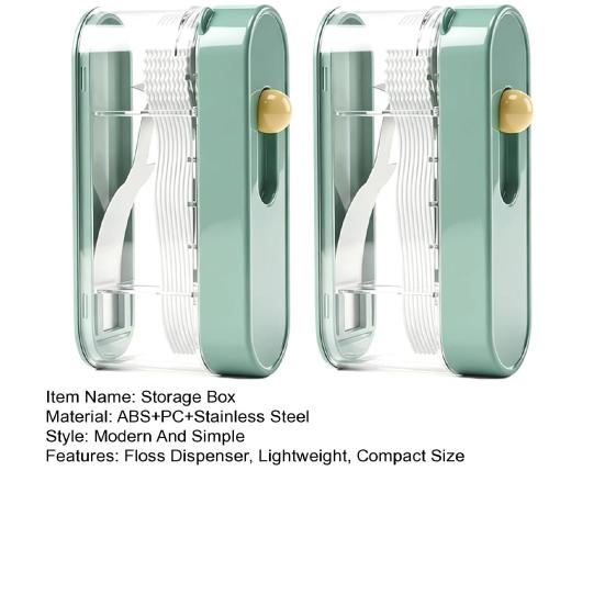 2PCS Floss Dispenser Automatic Pop-up Portable Storage Box Refillable with Ergonomic Picks Floss Case