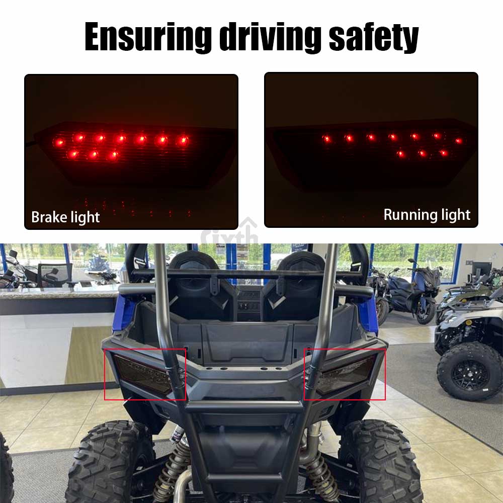 For RZR S 900 RZR XP  4 Turbo EPS Dynamix Edition 2018 12V LED Rear Tail Light Car Accessories Left & Right Smoke Polycarbonate