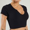 In Stock Fashion Seamless Knitting Thread Sexy Sports U Collar Vest Pants Yoga Clothes Fitness Suit