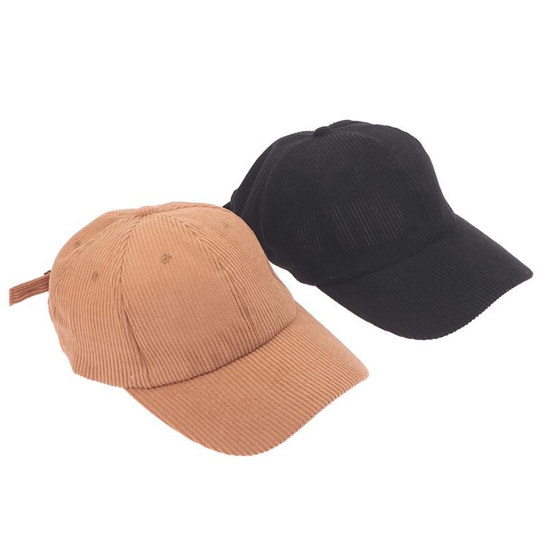 Corduroy Baseball Cap For Women Men Cotton Solid Color Adjustable Sunhat Sport Snapback Caps Autumn Warm Hip Hop Fishing Hat