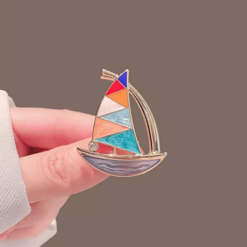 Sailboat Brooch, High-end Feminine Charm, Smooth Sailing Corsage, Niche and High-end Design Sense Brooch